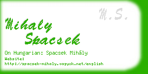 mihaly spacsek business card