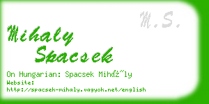 mihaly spacsek business card